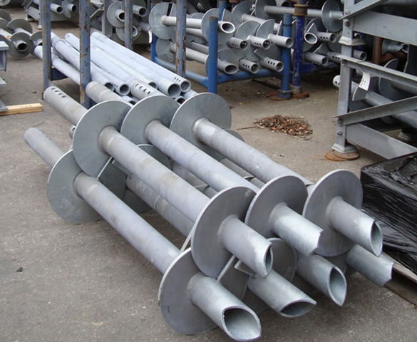 Where is steel screw piles used?